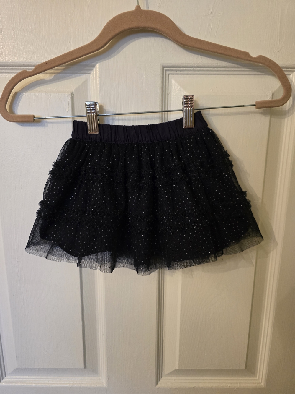 GAP Black Girls' Tulle Skirt with Sparkle Overlay